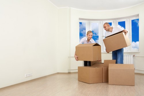 Careful unloading during a St Johns Wood home relocation