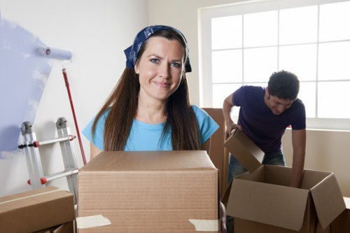 Packing and unloading items for a local St Johns Wood move