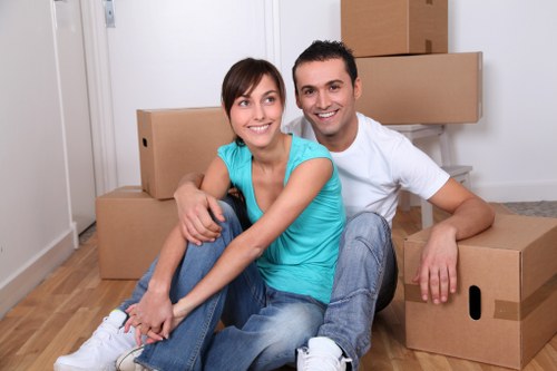 Carefully packed boxes and furniture prepared for a Stjohnswood move